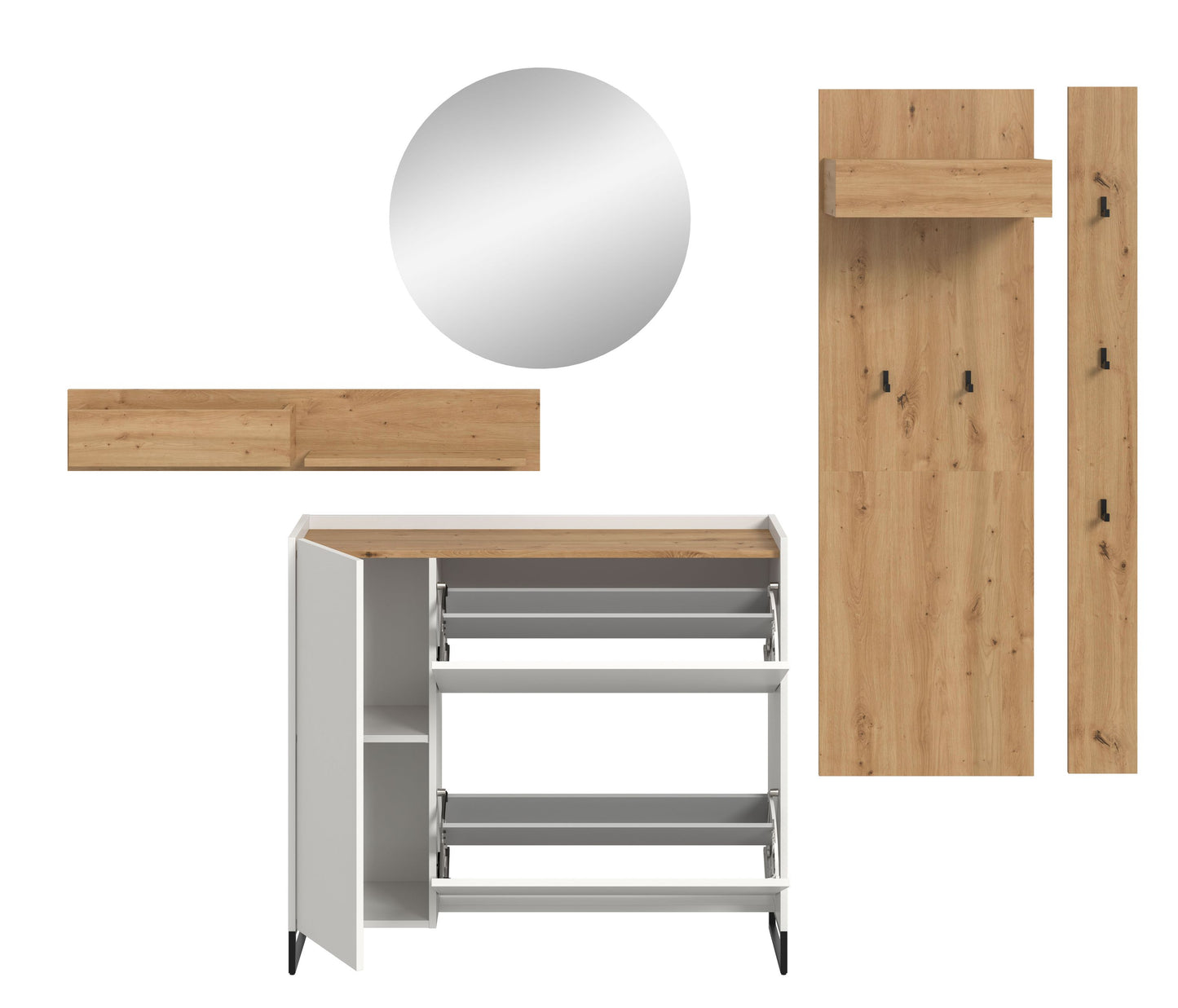Homes & Jones Garderobe 5-tlg., Garderobenkomplettset, Dielenmöbel-Flurmöbel