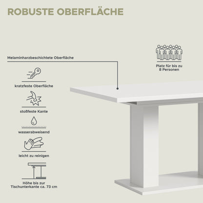 Table de salle à manger MOTION (L/H/P : env. 150/76/90 cm) en blanc/cachemire