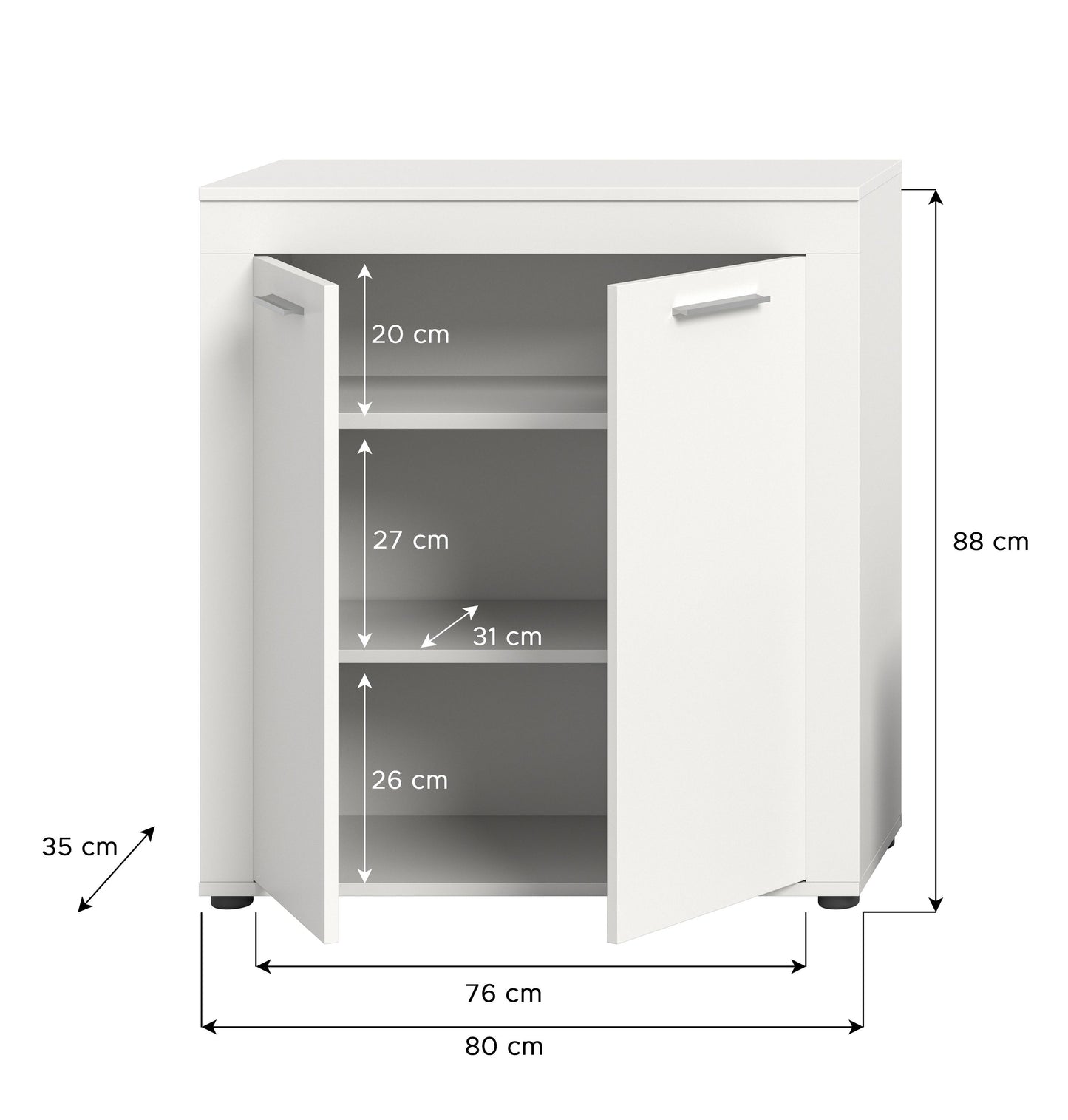 Highboard JAM (L/H/P : env. 80/88/35 cm) en imitation chêne Wotan/gris