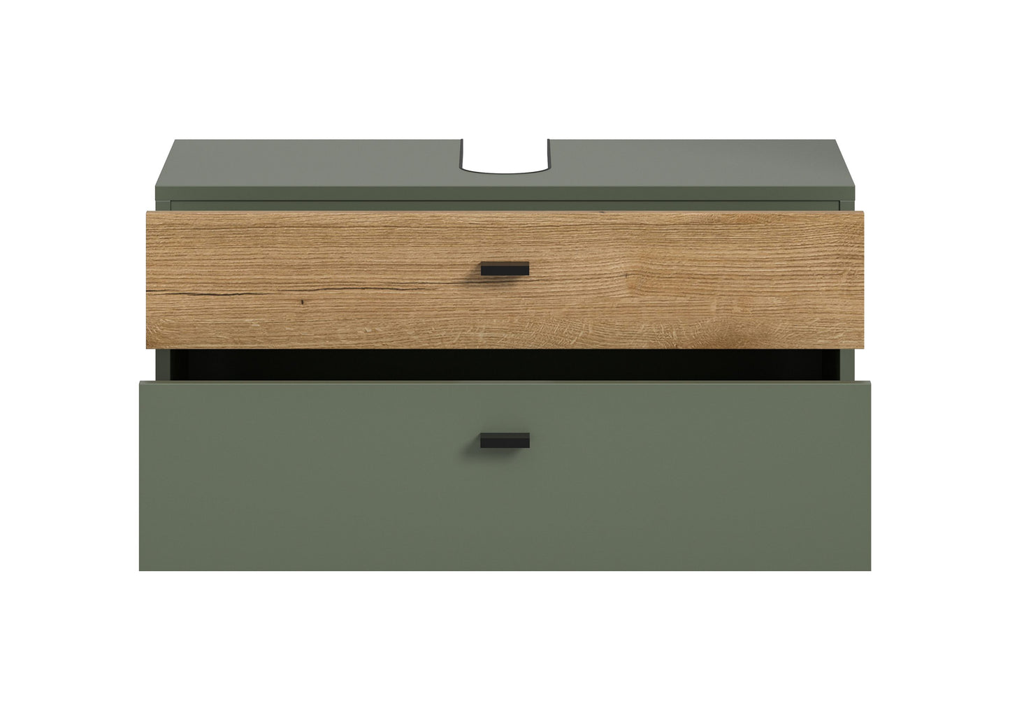 Meuble bas de lavabo AQUA (L/H/P : env. 75/35/35 cm) en vert sauge/vert sauge