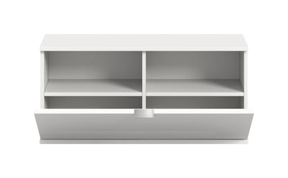 Homes & Jones Garderobensitzbank weiß Hochglanz Front, hängend montierbar