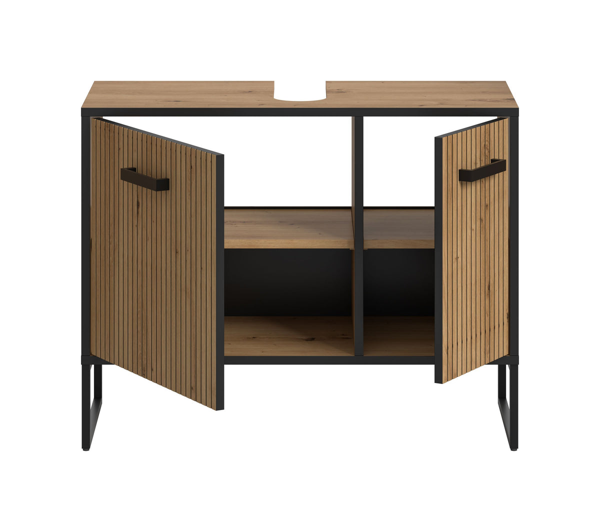 Homes & Jones Waschbeckenunterschrank 80 cm breit, Badezimmerschrank auf Kufen