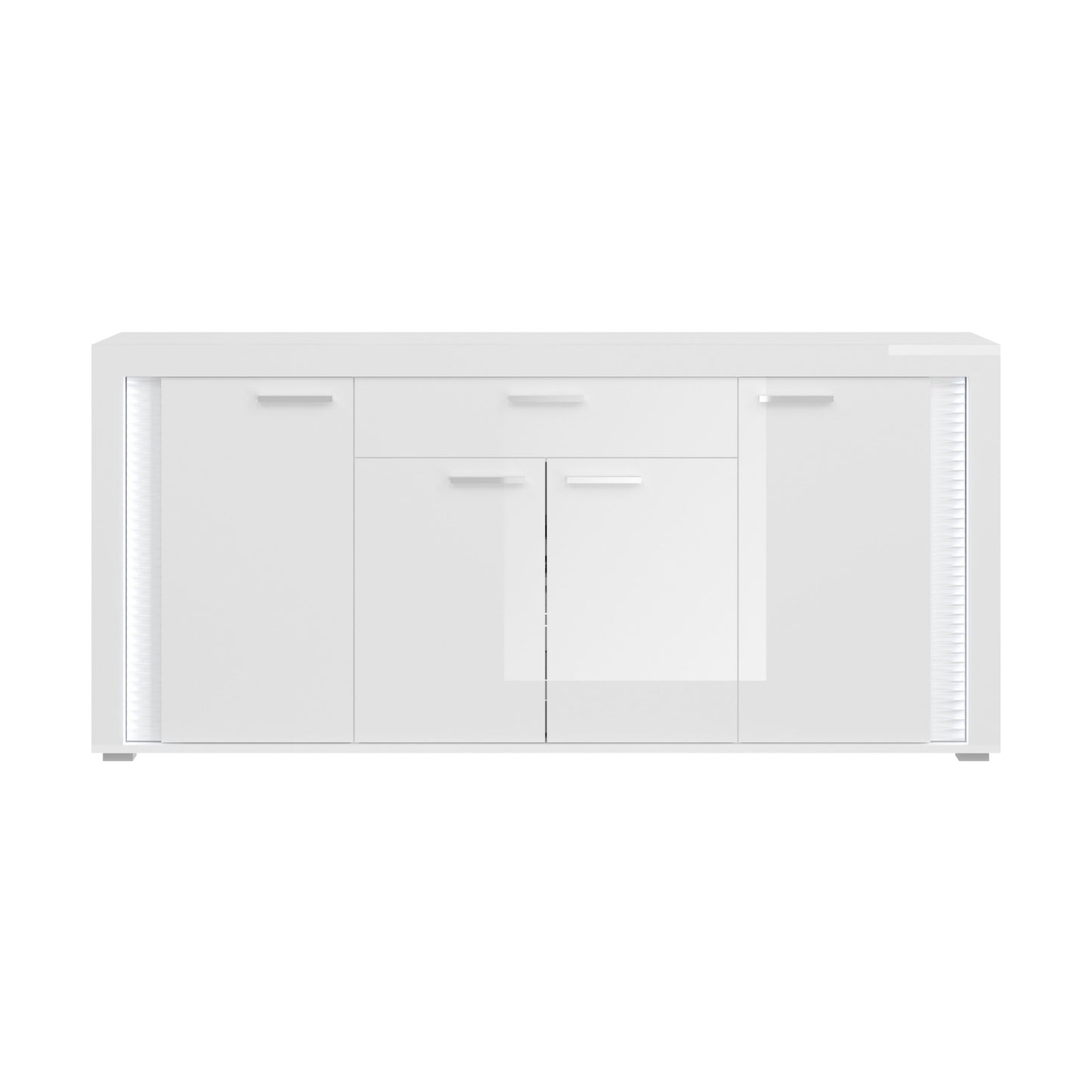 Buffet SKYLIGHT (L/H/P : env. 182/84/42 cm) en blanc/blanc brillant