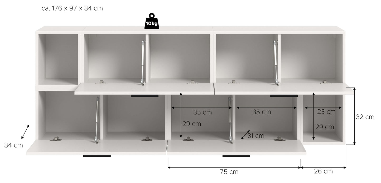Homes & Jones Wohnwand 2-tlg. TV Möbel Modular Lowboard, Wohnzimmerschrank