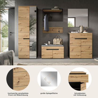 Homes & Jones Garderoben Set 6-tlg., Flurmöbelkomplett Set, Dielenkomplettset