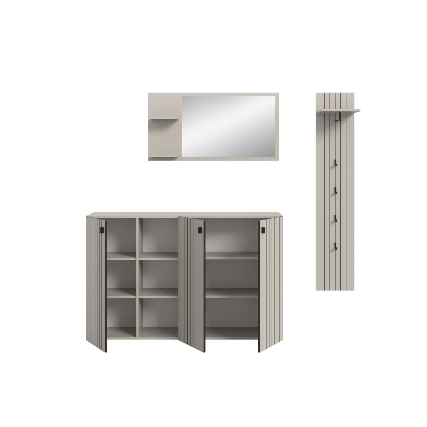Homes & Jones Garderobe 3-tlg. Garderoben Set, Flurmöbel-Dielenmöbel