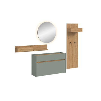 Homes & Jones Garderobe 4-tlg. inkl. Beleuchtung, Dielenmöbel-Flurmöbel