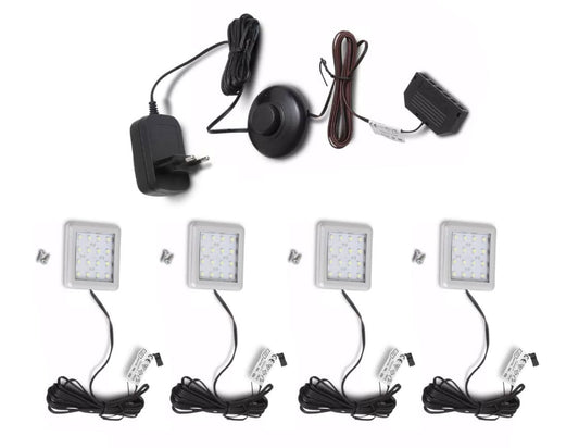 Under-cabinet spotlight WARM white, set of 4, LIGHTING (W/H/D: approx. 22/8/5 cm) in --/--