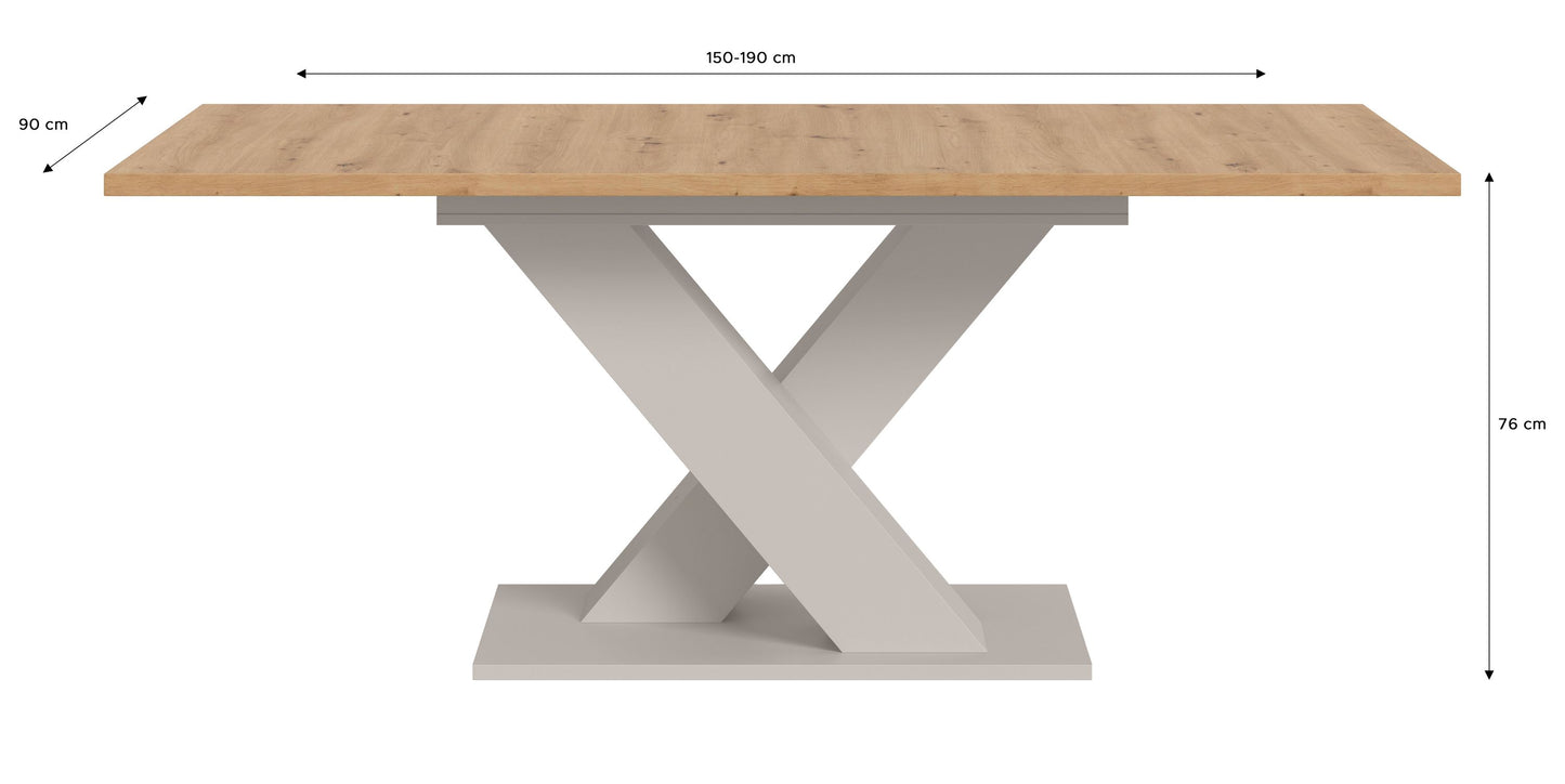 Table de salle à manger MOTION (L/H/P : env. 150/76/90 cm) en blanc/cachemire