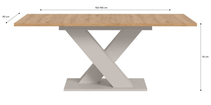Table de salle à manger MOTION (L/H/P : env. 150/76/90 cm) en blanc/cachemire