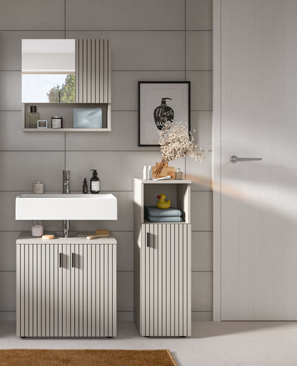 Bathroom Set MONE (W/H/D: approx. 105/192/30 cm) in cashmere/cashmere