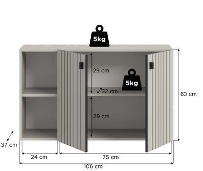 Homes & Jones Garderobenschrank 106 cm breit hängend, Dielenschrank, Flurmöbel