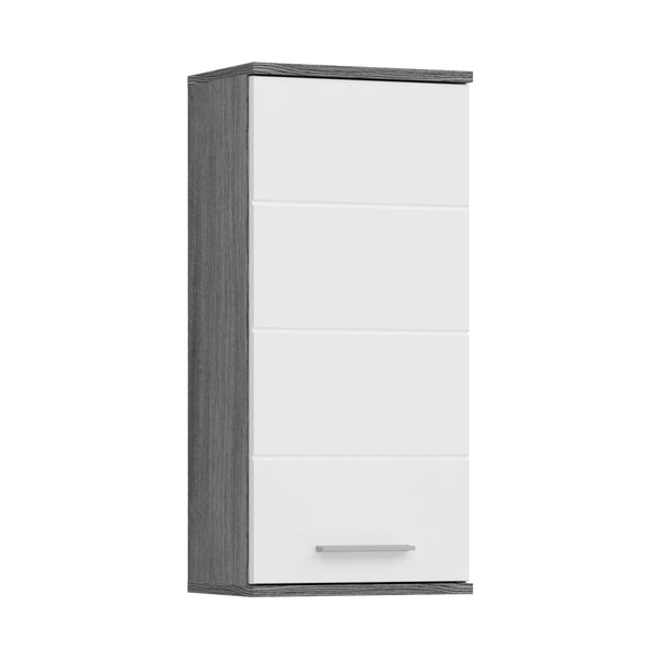 Hängeschrank Blake 35x77x25 cm in Front weiß Hochglanz Korpus rauchsilber Nb