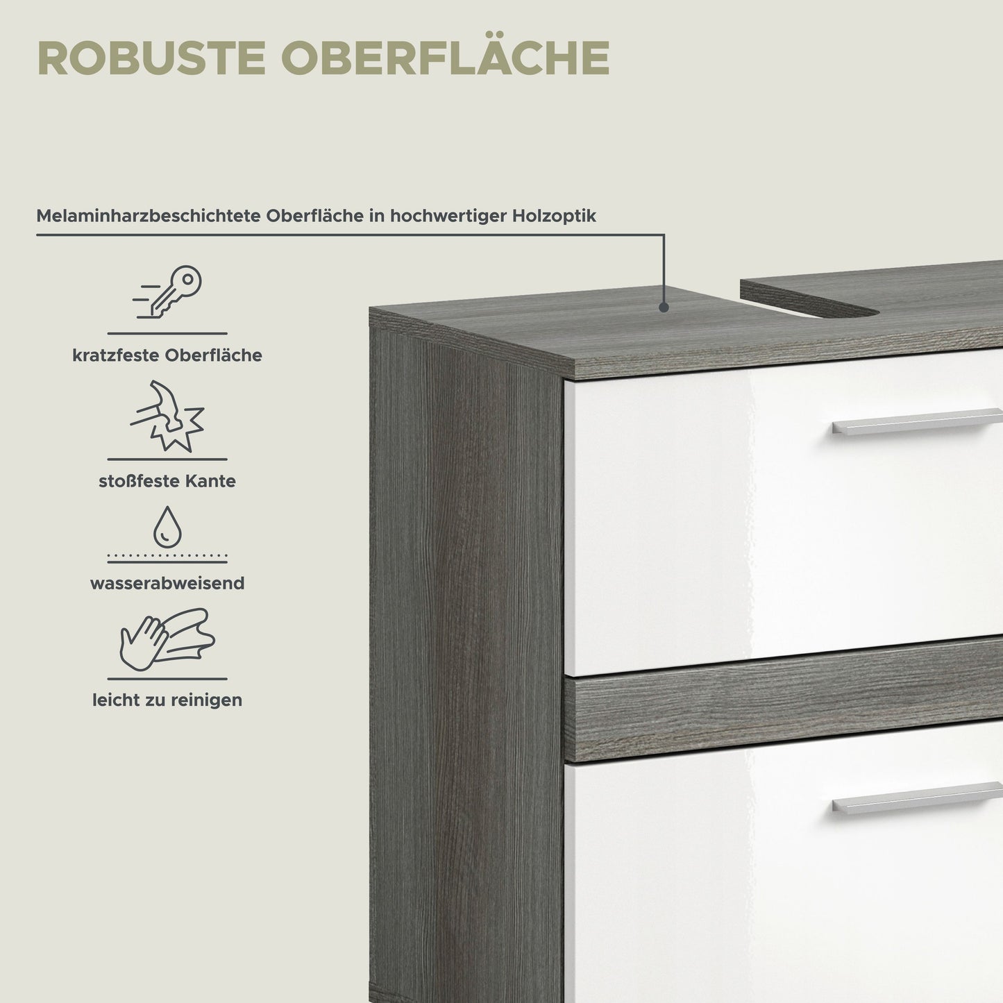 Badmöbel-Set mit robuster, kratzfester und wasserabweisender Oberfläche