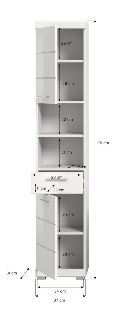 Colonne de salle de bain Linus 30x182x31 cm