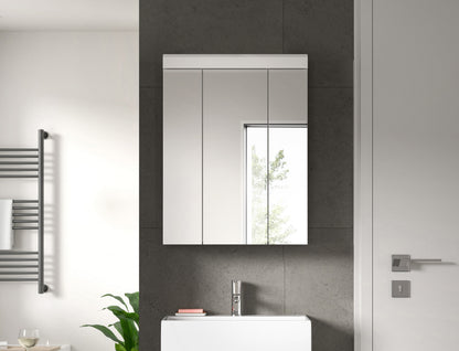 Badspiegelschrank über Waschbecken, 3 Spiegeltüren mit schmalen Korpusrahmen