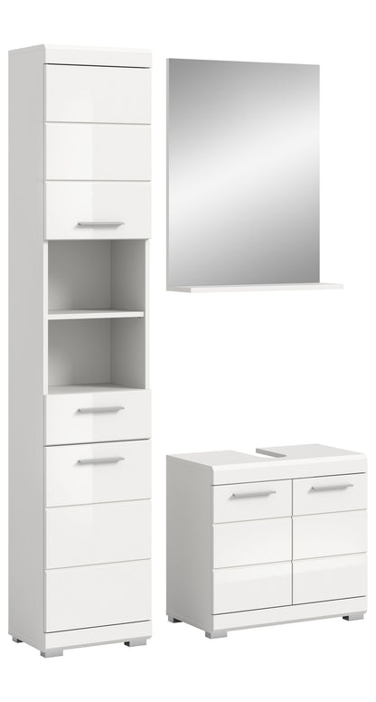 Homes & Jones Badmöbel 3tlg. Set, Badezimmerset mit Hochglanz Fronten
