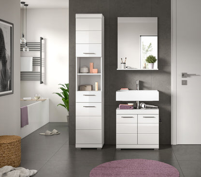 Homes & Jones Badmöbel 3tlg. Set, Badezimmerset mit Hochglanz Fronten