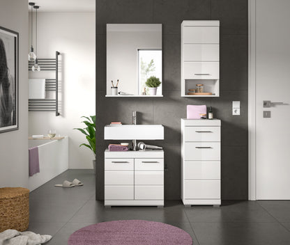 Homes & Jones Badmöbel 4tlg. Set, Badezimmerset mit Hochglanz Fronten
