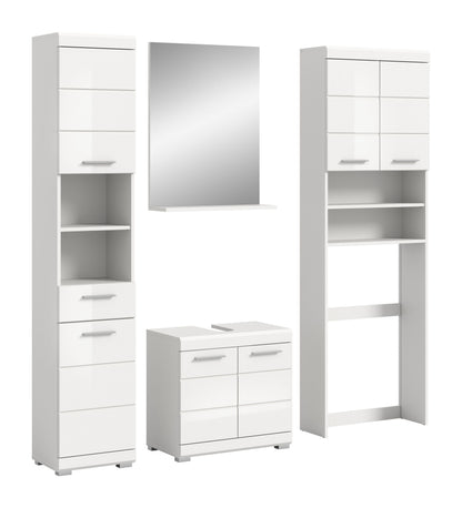 Homes & Jones Badezimmerset 4tlg., Badezimmer Set mit Waschmaschinenschrank