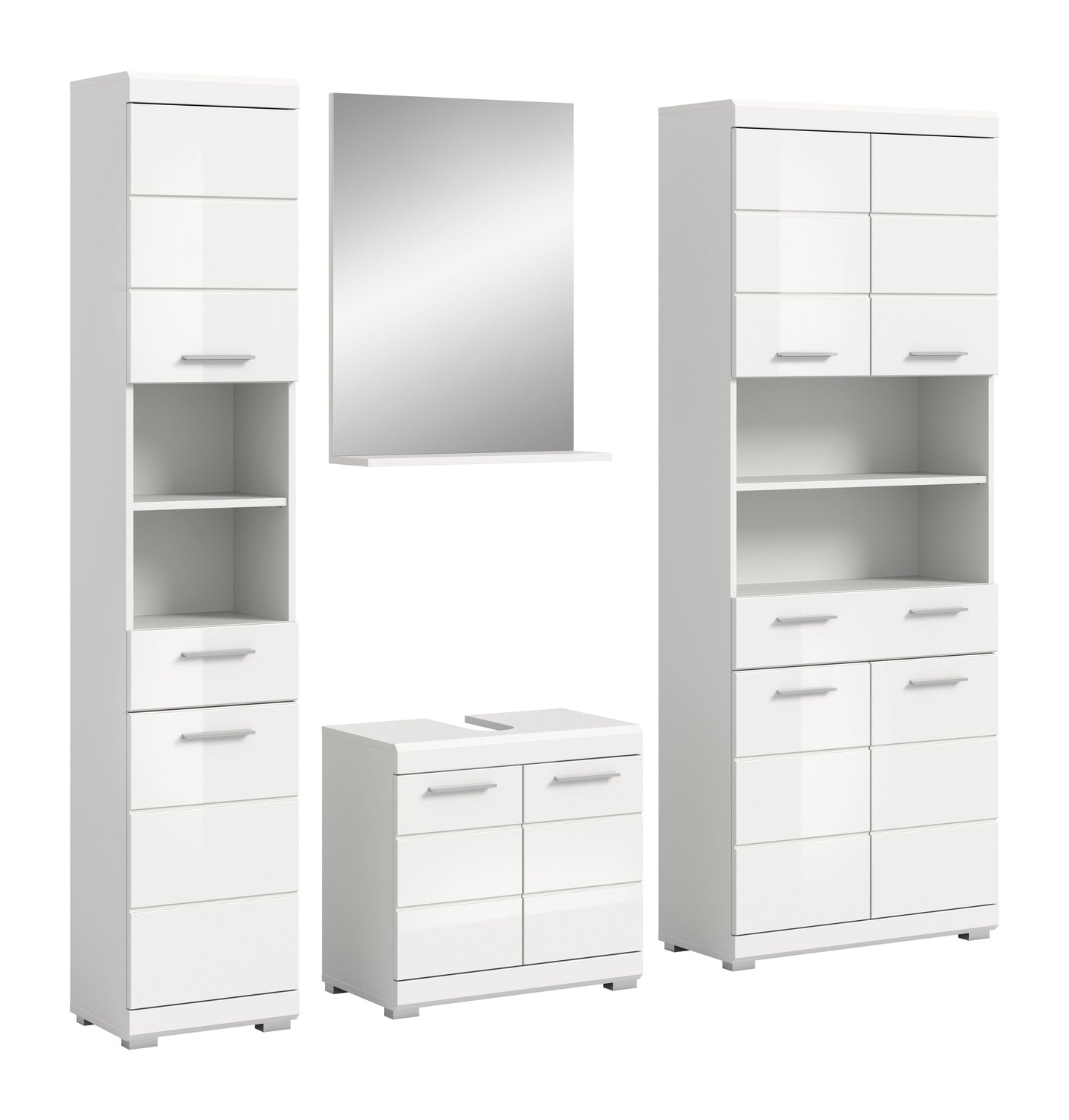 Homes & Jones Badezimmerset 4tlg., Badezimmer Set mit Midi Badezimmerschrank