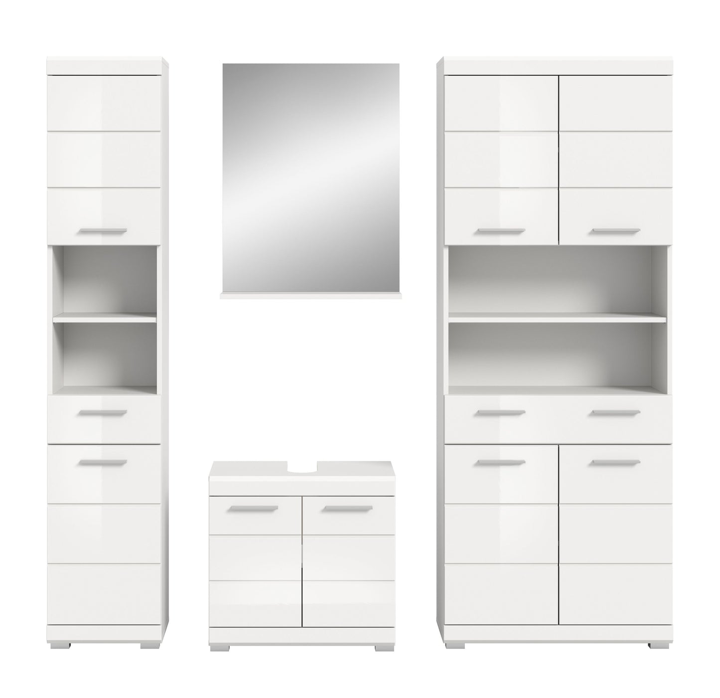Homes & Jones Badezimmerset 4tlg., Badezimmer Set mit Midi Badezimmerschrank
