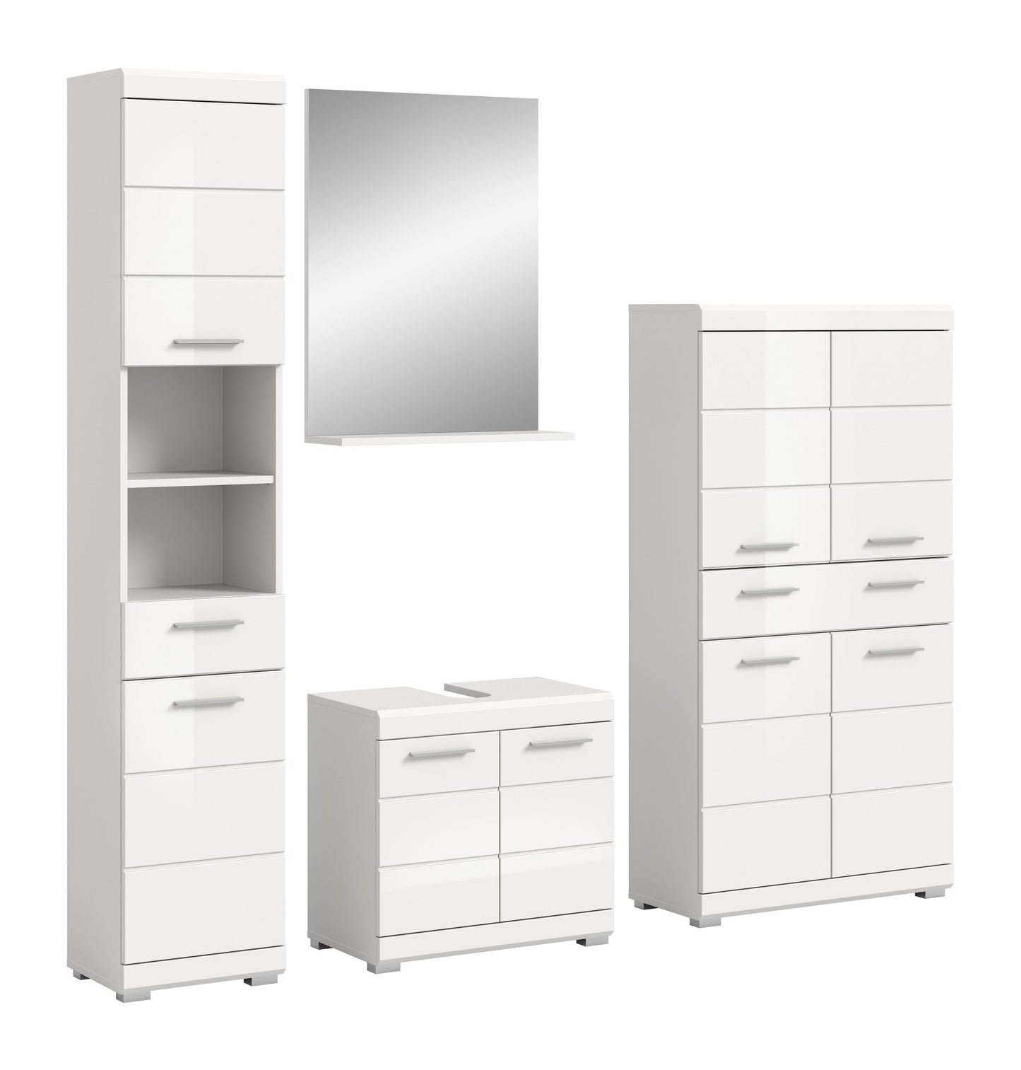 Homes & Jones Badezimmerset 4tlg., Badezimmer Set mit  Schränken und  Spiegel