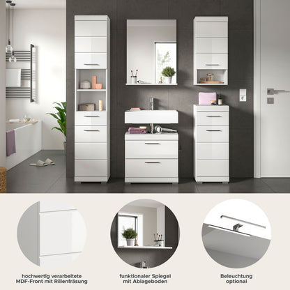 Homes & Jones Badezimmerset 5-tlg., Badezimmer Set mit Badschränken und Spiegel