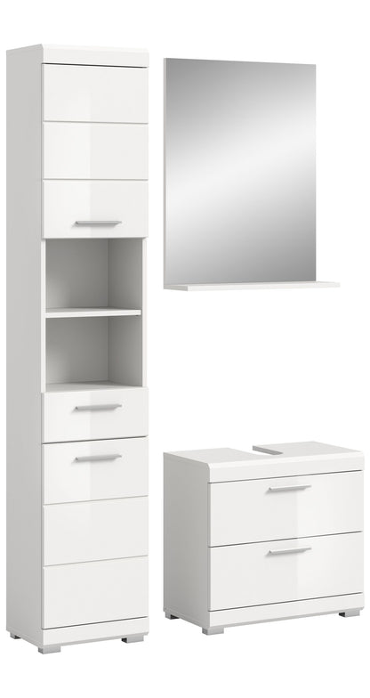 Homes & Jones Badezimmerset 3-tlg., Badezimmer Set mit Badschränken und Spiegel