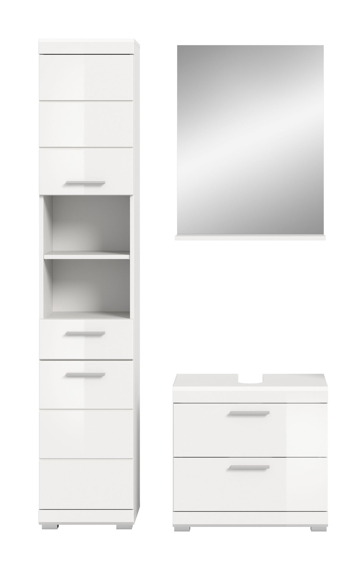 Homes & Jones Badezimmerset 3-tlg., Badezimmer Set mit Badschränken und Spiegel