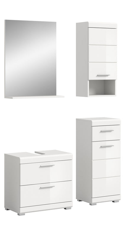 Homes & Jones Badezimmerset 4-tlg., Badezimmer Set mit Badschränken und Spiegel