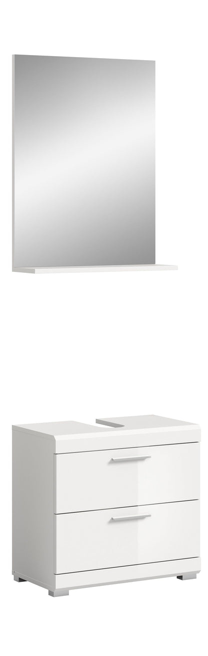 Homes & Jones Badezimmerset 2-tlg., Badezimmer Set mit Badschrank und Spiegel