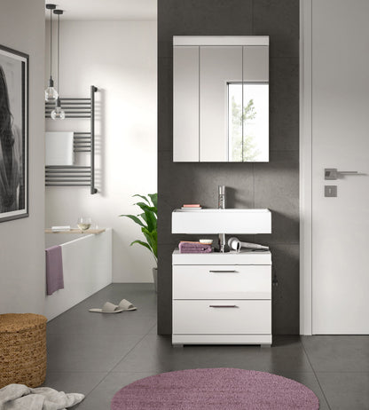 Homes & Jones Badezimmerset 2-tlg., Badezimmer Set mit Badschrank und Spiegel