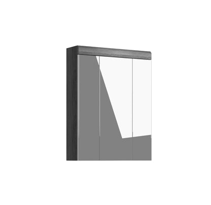 Badspiegelschrank mit Spiegeltüren, grauer Korpus und schmale Griffmulden