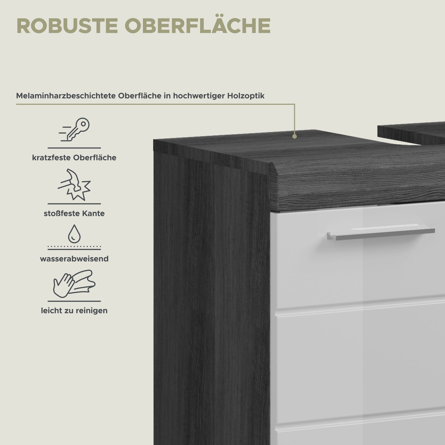 Homes & Jones Badezimmerset 4tlg., Badezimmer Set mit Midi Badezimmerschrank