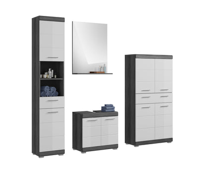 Homes & Jones Badezimmerset 4tlg., Badezimmer Set mit  Schränken und  Spiegel