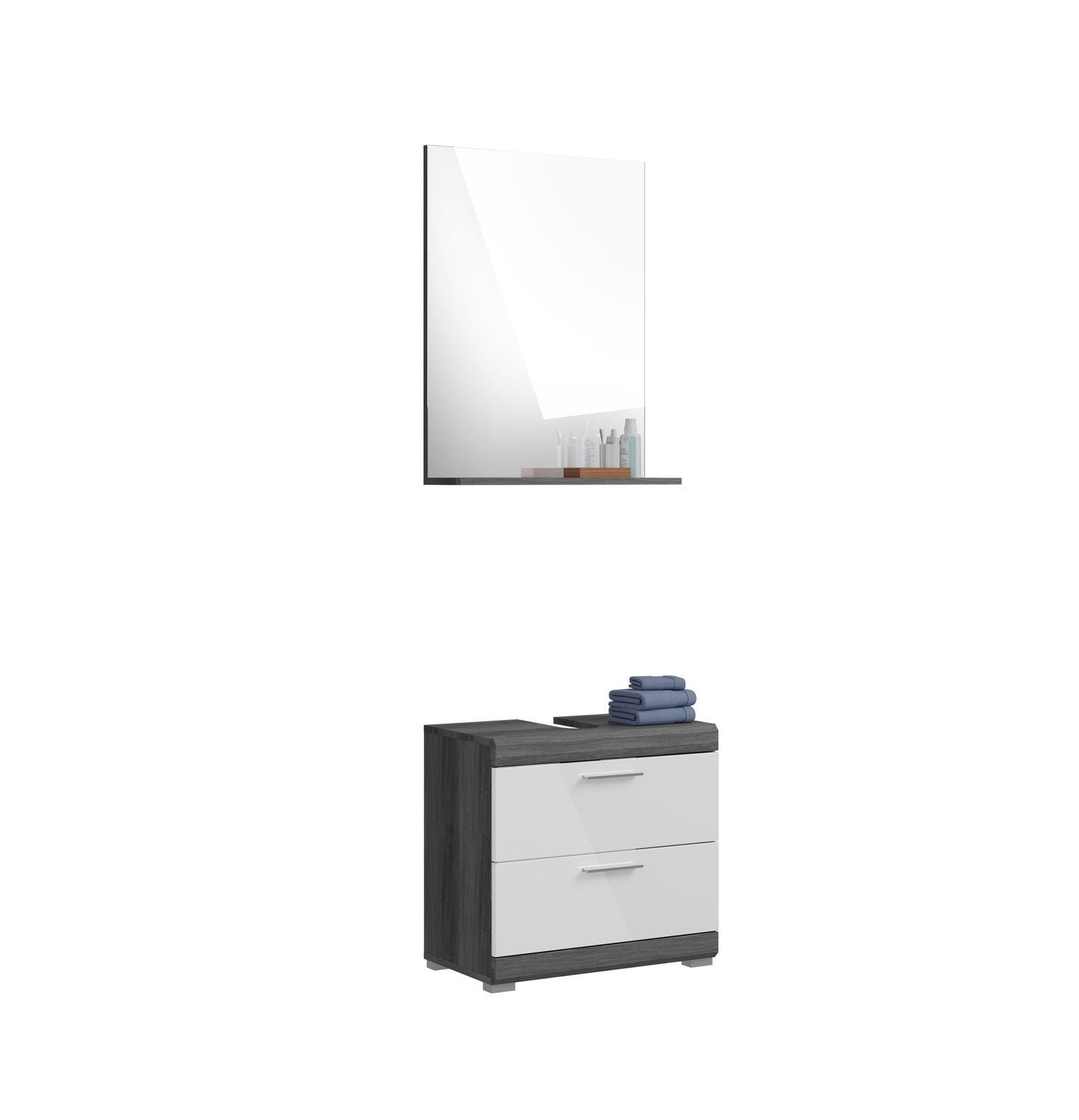 Homes & Jones Badezimmerset 2-tlg., Badezimmer Set mit Badschrank und Spiegel