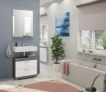 Homes & Jones Badezimmerset 2-tlg., Badezimmer Set mit Badschrank und Spiegel
