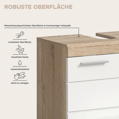 Homes & Jones Badmöbel 3tlg. Set, Badezimmerset mit Hochglanz Fronten