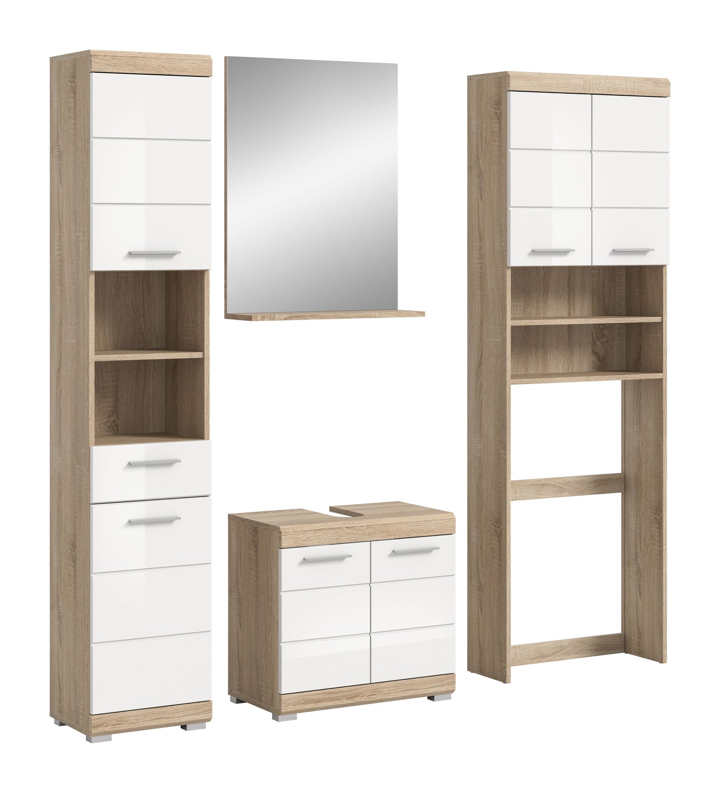 Homes & Jones Badezimmerset 4tlg., Badezimmer Set mit Waschmaschinenschrank