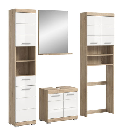 Homes & Jones Badezimmerset 4tlg., Badezimmer Set mit Waschmaschinenschrank