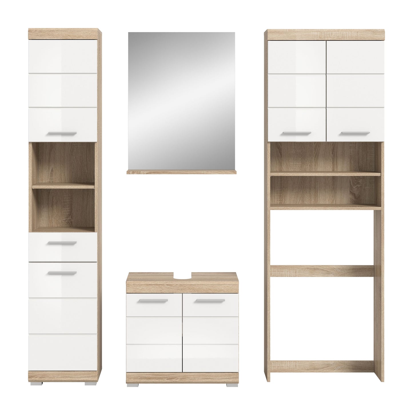 Homes & Jones Badezimmerset 4tlg., Badezimmer Set mit Waschmaschinenschrank