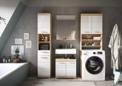 Homes & Jones Badezimmerset 4tlg., Badezimmer Set mit Waschmaschinenschrank