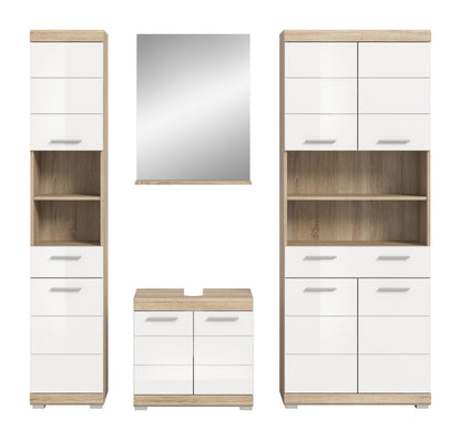 Homes & Jones Badezimmerset 4tlg., Badezimmer Set mit Midi Badezimmerschrank