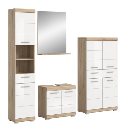 Homes & Jones Badezimmerset 4tlg., Badezimmer Set mit  Schränken und  Spiegel