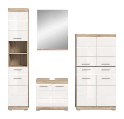 Homes & Jones Badezimmerset 4tlg., Badezimmer Set mit  Schränken und  Spiegel