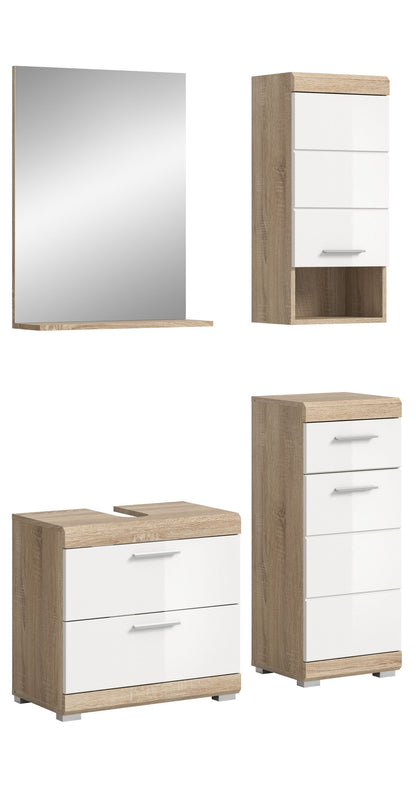 Homes & Jones Badezimmerset 4-tlg., Badezimmer Set mit Badschränken und Spiegel