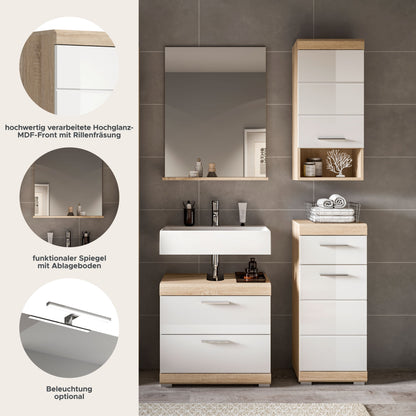 Homes & Jones Badezimmerset 4-tlg., Badezimmer Set mit Badschränken und Spiegel