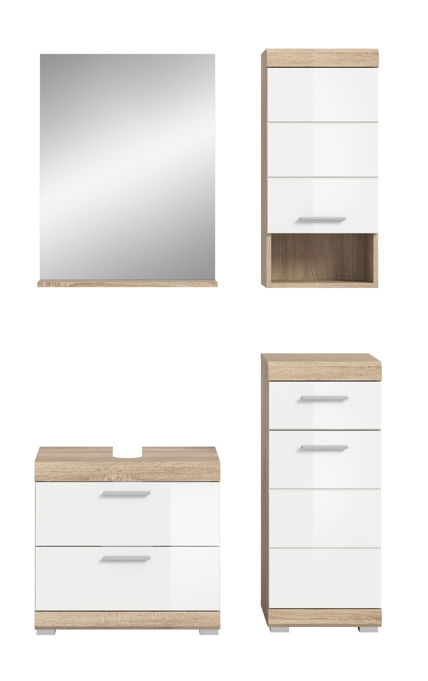 Homes & Jones Badezimmerset 4-tlg., Badezimmer Set mit Badschränken und Spiegel