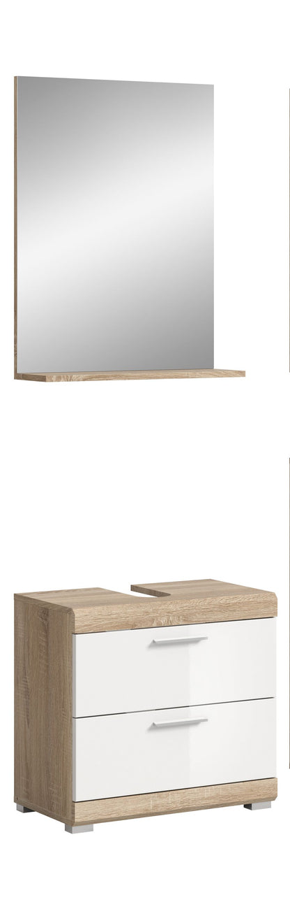 Homes & Jones Badezimmerset 2-tlg., Badezimmer Set mit Badschrank und Spiegel